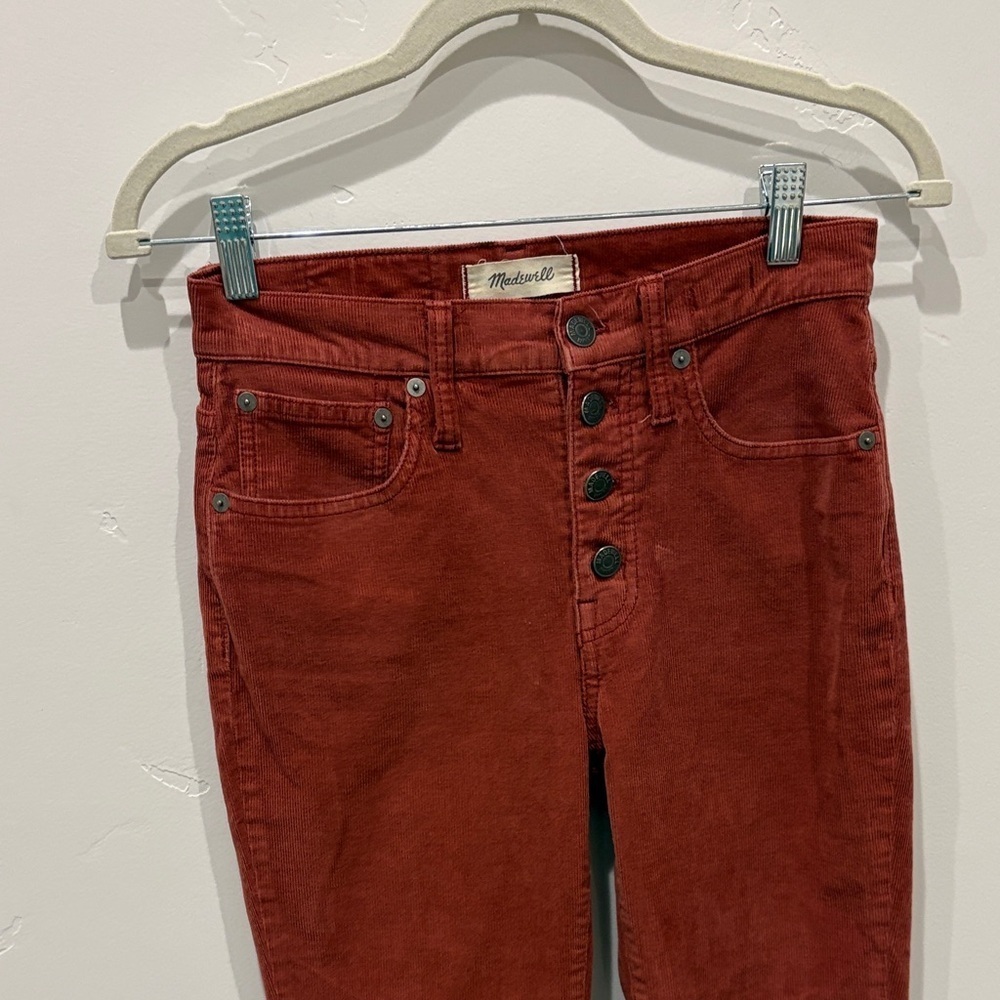 Madewell Women's Brick Red Flare Jeans - Picture 2 of 5